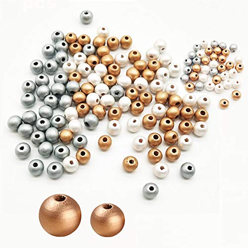 Anyasen Holzperlen 900 Stück: Silber, Gold, Perle; Rund; Holz; 8 mm, 10 mm; für DIY Schmuck & Dekoration Anyasen Holzperlen 900 Stück: Silber, Gold, Perle; Rund; Holz; 8 mm, 10 mm; für DIY Schmuck & Dekoration von Anyasen