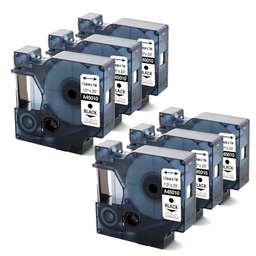 Anycolor 6x 45010 Transparent Kompatibel Labelpoint 250 150 100 Etikettenband Ersatz für Dymo 45010 S0720500 12mm x 7m für Dymo LabelManager 160 PNP 210D 360D 280 420P 500TS Labelwriter 450 Duo von Anycolor