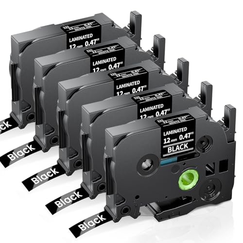 Anycolor TZe-335 12mm Schwarz Schriftband kompatibel für Brother P Touch Bänder TZ TZe335 Tape Cassette 0,47" für PT-H100LB H105 H107 H101C H100R D200 D400 E110 Cube, Weiß auf Schwarz, 5x Anycolor TZe-335 12mm Schwarz Schriftband kompatibel für Brother P Touch Bänder TZ TZe335 Tape Cassette 0,47" für PT-H100LB H105 H107 H101C H100R D200 D400 E110 Cube, Weiß auf Schwarz, 5x von Anycolor