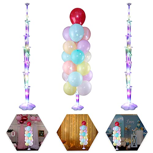 2 Stück Ballonhalter LED,Ballonständer mit LED,Ballonhalter für Luftballons,Luftballons Ständer LED für Party Dekoration,Geburtstag,Hochzeitsdekoration,Umweltschutzmaterial Wiederverwendbar von Anyingkai