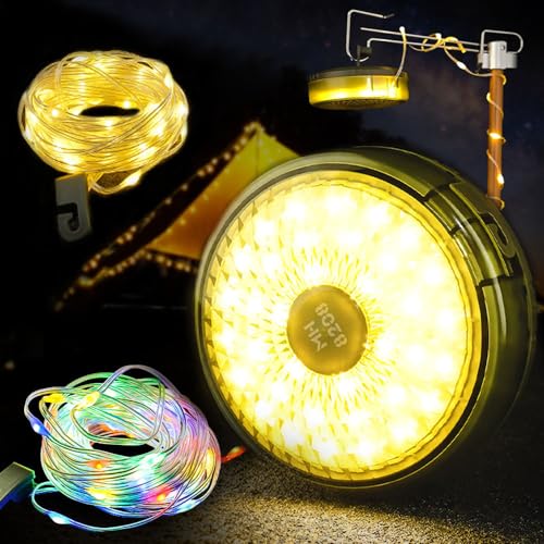 Camping Lichterkette Aufrollbar,Campinglampe mit 10m led lichterkette,Tragbare camping lichterkette,Led lichterkette außen camping usb,Ausziehbare lichterkette camping,Campingleuchte lichterkette von Anyingkai