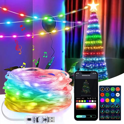 Weihnachtsbeleuchtung Außen 20m 200 LED,RGB Smart Lichterkette Weihnachtsbaum,IP65 Wasserdichte Lichterkette Bunt mit Timing Fernbedienung und APP Gesteuert für Garten Weihnachten Balkone Party Weihnachtsbeleuchtung Außen 20m 200 LED,RGB Smart Lichterkette Weihnachtsbaum,IP65 Wasserdichte Lichterkette Bunt mit Timing Fernbedienung und APP Gesteuert für Garten Weihnachten Balkone Party von Anyingkai