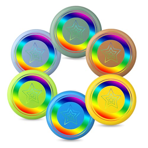 Flugscheiben-Set (6er-Pack) für Kinder & Erwachsene – 22 cm Flying DIsc-Spielzeug für Strand, Garten, Park – Sport Scheiben aus weichem Kunststoff, Geschenkset für Jungen/Mädchen, Weihnachtsfüllung von Anzmtosn