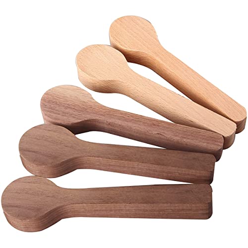 AoHao 5Pcs Holzschnitzerei Löffel Rohling Kit Buche und Nussbaum Unfinished Holzlöffel Portable Holzschnitzerei Block Holzschnitzerei Kunstzubehör für Anfänger Experte DIY Holz Handwerk von AoHao