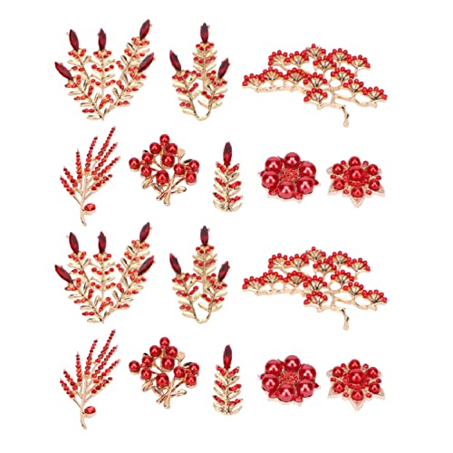 Aoaoy 16 Stück Verzierungen mit Perlen, Blumenknöpfe, Anhänger, Verbündeter Schmuck, Herstellung, Kleidung, Hochzeit, Schuhe, Nähen, Handwerk, Rot von Aoaoy