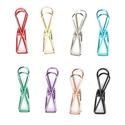 Aoaoy 40 Stück Clips aus farbigem Metall in Form von Fischpapier, hohl, Schreibwarenform, Büromaterial, mit hoher Elastizität, Metall, für die Organisation von Dokumenten und Rechnungen von Aoaoy