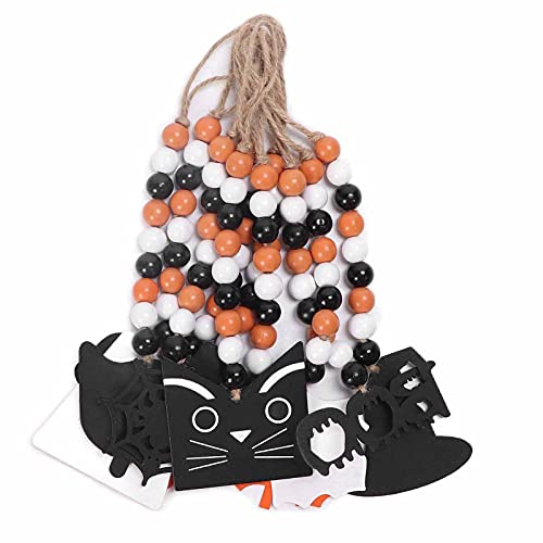 Aoaoy Halloween -Holzperlen mit Ahornblättern, Geister, Skelette, Hexenhüte, Spinnennetzbauernhause -Perlen -Garland, für Halloween -Party, Spook House Decoration, Großartige Ideen Aoaoy Halloween -Holzperlen mit Ahornblättern, Geister, Skelette, Hexenhüte, Spinnennetzbauernhause -Perlen -Garland, für Halloween -Party, Spook House Decoration, Großartige Ideen von Aoaoy