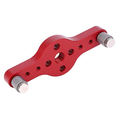 Aoaoy Hole Punch Locator Aluminiumlegierung Loch Punch Jig Holzbearbeitungswerkzeug mit 3pcs Bohrbuchse (Rot) von Aoaoy