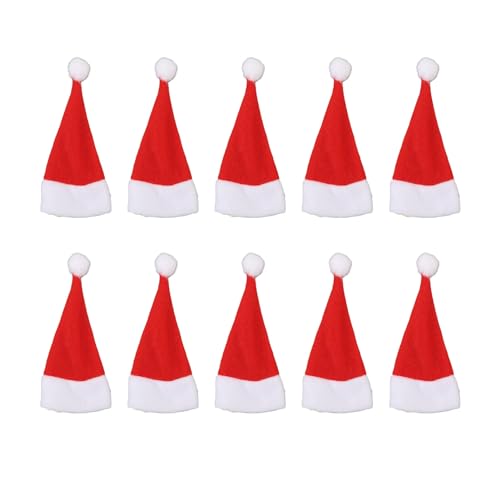 Aoaoy Mini Santa Hats, 30pcs DIY Crafts Feiertagsgeschirr Dekorationen Ornamente, mit Weinflaschenverzierung Ornamente für Weihnachten von Aoaoy