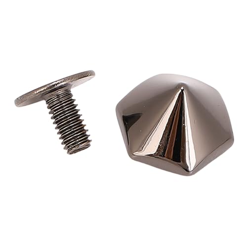 Aoaoy Nieten-Set aus Leder: Sechskant-Nieten und Schraubensatz von 10 mm für Lederherstellung, mit 20 und Schrauben, für Gürtel, Taschen, Handwerk (Silberfarben) von Aoaoy