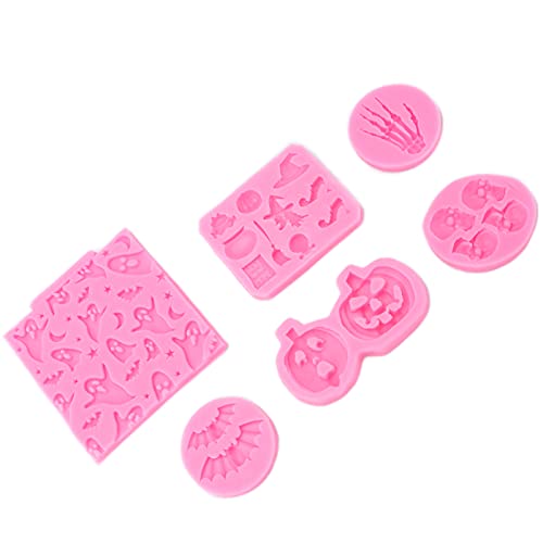 Aoaoy Skelettpalmenfledermaus Halloween Silikonform, Fehlgeschlagener Fondantform für Bäckereien, Kuchen, Schokolade, Rosa, Aromatherapie, Gips von Aoaoy