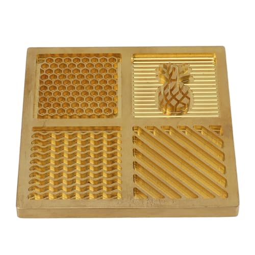 Eiswürfelwürfel aus Messing anpassbar – Brief Brand Shell für Whisky Cocktails, Cocktails Custar Cube Cube, elegante quadratische Form mit künstlerischer Note, elegantes Aussehen von Aoaoy
