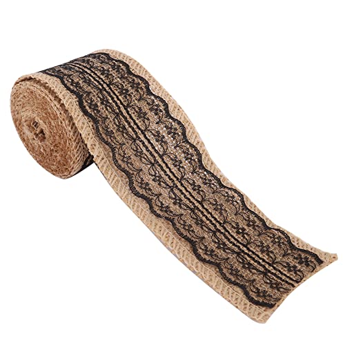 Weihnachts-Leinen-Spitzenrolle, Dekorationen, 5 Rollen, schöne Leinenspitzenrolle, Spitzenband, Weihnachten, Bastelzubehör, Schwarz von Aoaoy