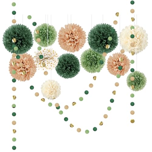 AOBKIAT Geburtstagsdeko Grün Hochzeitsdekoration,15 Stück Grün Seidenpapier Pompons,Papier Girlande Hängende Dekoration für Verlobung,Boho Hochzeit,Babyparty AOBKIAT Geburtstagsdeko Grün Hochzeitsdekoration,15 Stück Grün Seidenpapier Pompons,Papier Girlande Hängende Dekoration für Verlobung,Boho Hochzeit,Babyparty von Aobkiat