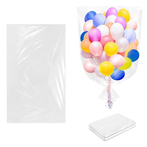 Große Ballon Taschen für Transport Klare Ballon Drop Bag Plastikaschen für Ballone Große Ballon Tragetasche Riesige Aufbewahrungstaschen für Geburtstagsfeier Eve Party Supplies (2.5 x 1.5m) (2 Stück) von Aoblok