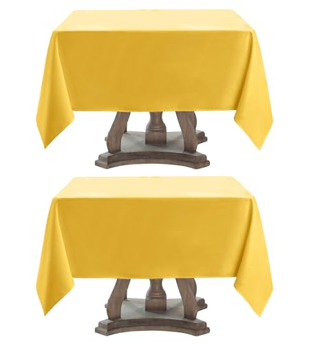 Aocoz Quadratische Tischdecke, 132 x 132 cm, gelb, schmutzabweisend, waschbar, Polyester-Tischdecken für Urlaub, Buffet-Partys und Hochzeiten, 2 Stück Aocoz Quadratische Tischdecke, 132 x 132 cm, gelb, schmutzabweisend, waschbar, Polyester-Tischdecken für Urlaub, Buffet-Partys und Hochzeiten, 2 Stück von Aocoz