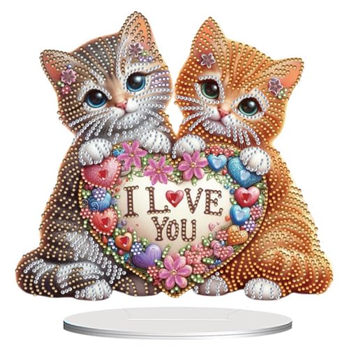 Aodejoy 5D Diamond Painting Aufsteller, Diamond Paintings Tisch Deko, DIY Diamant Painting Erwachsene, Diamond-Painting für Zuhause und Bürodekoration-Katzen Aodejoy 5D Diamond Painting Aufsteller, Diamond Paintings Tisch Deko, DIY Diamant Painting Erwachsene, Diamond-Painting für Zuhause und Bürodekoration-Katzen von Aodejoy