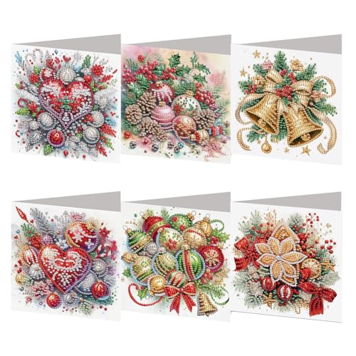 Aodejoy 6 Stück Diamond Painting Weihnachtskarten, Diamant Painting Karten mit Blanko Umschlag, 5D DIY Diamantmalerei Weihnachten Grußkarten Geschenk für Freunde Familie-Gruß Aodejoy 6 Stück Diamond Painting Weihnachtskarten, Diamant Painting Karten mit Blanko Umschlag, 5D DIY Diamantmalerei Weihnachten Grußkarten Geschenk für Freunde Familie-Gruß von Aodejoy