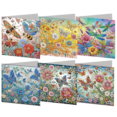 Aodejoy 6-teiliges DIY 5D Diamond Painting Grußkarte Blumen Schmetterling Diamant Malerei Karten Geburtstag Karte Weihnachtskarte Geschenkkarte mit Umschlag fuer Weihnachten Erntedankfest-K085 Aodejoy 6-teiliges DIY 5D Diamond Painting Grußkarte Blumen Schmetterling Diamant Malerei Karten Geburtstag Karte Weihnachtskarte Geschenkkarte mit Umschlag fuer Weihnachten Erntedankfest-K085 von Aodejoy