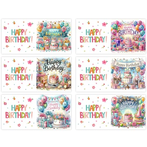 Aodejoy 6er Set Diamond Painting Geburtstagskarte Set Muttertag Motive Diamond Painting Karten mit Umschlag Segensgrußkarte Feiertagskarten Diamant Malerei Geschenk für Freunde,Familieie-#2 von Aodejoy