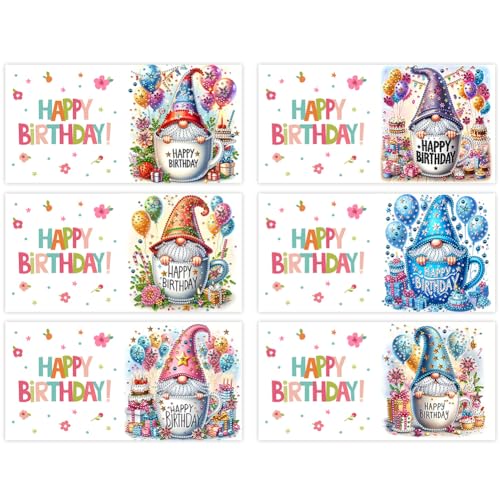 Aodejoy 6er Set Diamond Painting Geburtstagskarte Set Muttertag Motive Diamond Painting Karten mit Umschlag Segensgrußkarte Feiertagskarten Diamant Malerei Geschenk für Freunde,Familieie-#3 von Aodejoy