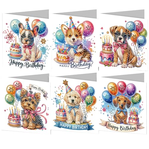 Aodejoy 6er Set Diamond Painting Muttertagskarten Grußkarten Set Blumen Diamond Painting Karten Geburtstagskarte Dankeskarte Segensgrußkarte Feiertagskarten Diamant Malerei Geschenk-Geburtstagshund Aodejoy 6er Set Diamond Painting Muttertagskarten Grußkarten Set Blumen Diamond Painting Karten Geburtstagskarte Dankeskarte Segensgrußkarte Feiertagskarten Diamant Malerei Geschenk-Geburtstagshund von Aodejoy