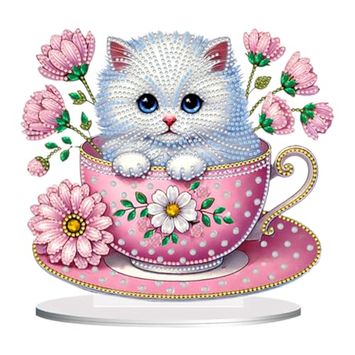 Aodejoy DIY 5D Diamond Painting Teetasse Katze Aufsteller, Diamant Malerei Tischdeko Kunst Set,Doppelseitig Diamantmalerei Tischplatte für AnfäNger Hausgeschenk Familie Deko Geschenk-#1 Aodejoy DIY 5D Diamond Painting Teetasse Katze Aufsteller, Diamant Malerei Tischdeko Kunst Set,Doppelseitig Diamantmalerei Tischplatte für AnfäNger Hausgeschenk Familie Deko Geschenk-#1 von Aodejoy