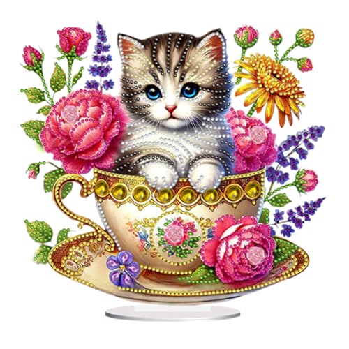 Aodejoy DIY 5D Diamond Painting Teetasse Katze Aufsteller, Diamant Malerei Tischdeko Kunst Set,Doppelseitig Diamantmalerei Tischplatte für AnfäNger Hausgeschenk Familie Deko Geschenk-#4 Aodejoy DIY 5D Diamond Painting Teetasse Katze Aufsteller, Diamant Malerei Tischdeko Kunst Set,Doppelseitig Diamantmalerei Tischplatte für AnfäNger Hausgeschenk Familie Deko Geschenk-#4 von Aodejoy