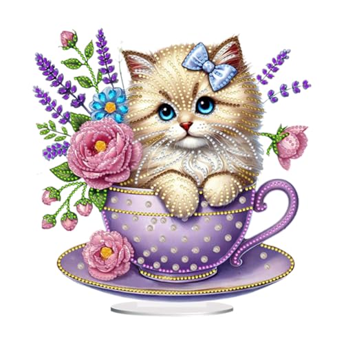 Aodejoy DIY 5D Diamond Painting Teetasse Katze Aufsteller, Diamant Malerei Tischdeko Kunst Set,Doppelseitig Diamantmalerei Tischplatte für AnfäNger Hausgeschenk Familie Deko Geschenk-#8 Aodejoy DIY 5D Diamond Painting Teetasse Katze Aufsteller, Diamant Malerei Tischdeko Kunst Set,Doppelseitig Diamantmalerei Tischplatte für AnfäNger Hausgeschenk Familie Deko Geschenk-#8 von Aodejoy