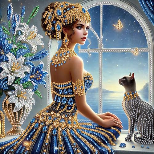 Aodejoy Diamond Painting Elegante Dame, 5D Diamant Painting Bilder für Erwachsene, Hübsche Frau Diamant Malerei DIY Diamond Painting speziell Steine für Zuhause Dekor 30x30 cm -#9 Aodejoy Diamond Painting Elegante Dame, 5D Diamant Painting Bilder für Erwachsene, Hübsche Frau Diamant Malerei DIY Diamond Painting speziell Steine für Zuhause Dekor 30x30 cm -#9 von Aodejoy