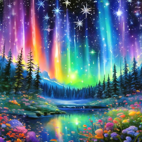 Aodejoy Diamond Painting Erwachsene, Diamant Painting Bilder Erwachsene 30x30Cm, Diamantmalerei Anfänger Bastelset Perfekt zum Stressabbau und zur Förderung der Kreativität und Wanddeko-Aurorawald von Aodejoy