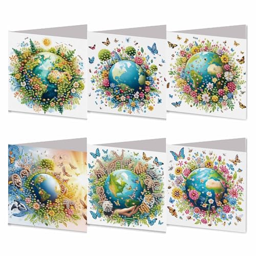 Aodejoy Diamond Painting Grußkarten 6 Stück Weihnachten Grußkarte Mit Umschlag 5D DIY Diamond Weihnachtskarten Kit Neujahr Geschenk für Familien Paare und Freunde-Erde Aodejoy Diamond Painting Grußkarten 6 Stück Weihnachten Grußkarte Mit Umschlag 5D DIY Diamond Weihnachtskarten Kit Neujahr Geschenk für Familien Paare und Freunde-Erde von Aodejoy