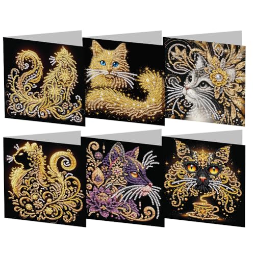 Aodejoy Diamond Painting Grußkarten 6 Stück Weihnachten Grußkarte Mit Umschlag 5D DIY Diamond Weihnachtskarten Kit Neujahr Geschenk für Familien Paare und Freunde-Katze Aodejoy Diamond Painting Grußkarten 6 Stück Weihnachten Grußkarte Mit Umschlag 5D DIY Diamond Weihnachtskarten Kit Neujahr Geschenk für Familien Paare und Freunde-Katze von Aodejoy