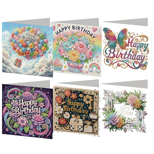 Aodejoy Diamond Painting Grußkarten mit Umschlägen, 6-teiliges Muttertagskarten, Faltende Strass Stickerei Geburtstagskarten für Familie Mutter Oma, Freunde-Geburtstag Aodejoy Diamond Painting Grußkarten mit Umschlägen, 6-teiliges Muttertagskarten, Faltende Strass Stickerei Geburtstagskarten für Familie Mutter Oma, Freunde-Geburtstag von Aodejoy