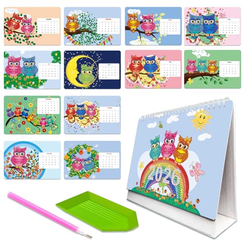 Aodejoy Diamond Painting Kalender 2026,Diamantmalerei Tischkalender zum Aufstellen,Diamant Malerei Weihnachten Schreibtisch Kalender,Jan 2026 - Dez,12 Monatskalender,Geschenk -Eule Aodejoy Diamond Painting Kalender 2026,Diamantmalerei Tischkalender zum Aufstellen,Diamant Malerei Weihnachten Schreibtisch Kalender,Jan 2026 - Dez,12 Monatskalender,Geschenk -Eule von Aodejoy