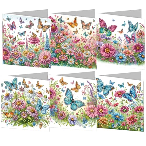 Aodejoy Diamond Painting Karten Set,6 Stück Diamant Malerei Karten,DIY Handgemachtes Diamond Painting Grußkarte mit Umschlag Set,5D Diamant Malerei Grußkarte für Freunde,Familie-Blumen Aodejoy Diamond Painting Karten Set,6 Stück Diamant Malerei Karten,DIY Handgemachtes Diamond Painting Grußkarte mit Umschlag Set,5D Diamant Malerei Grußkarte für Freunde,Familie-Blumen von Aodejoy