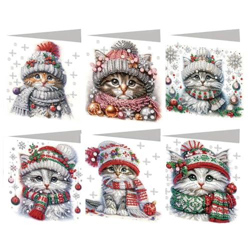 Aodejoy Diamond Painting Karten mit Umschlag 6 Stück Strass Handwerk Grußkarte Halloween Diamant Malerei Weihnachtskarten Geburtstagskarten Mosaik Postkarten für Weihnachten Geburtstage Erntedank-#3 von Aodejoy