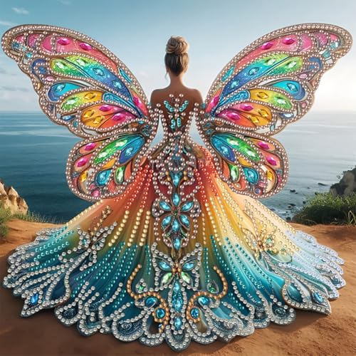 Aodejoy Diamond Painting Mädchen, 5D Diamant Painting Bilder für Erwachsene,Engel Mädchen Diamantmalerei DIY Diamond-Painting Speziell Steine für Zuhause Dekor 30x30 cm-Bunt von Aodejoy
