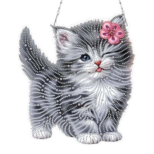 Aodejoy Diamond Painting Niedlicher Katzen,DIY Diamond Painting Katze Anhänger mit Kette, 5D Diamant Painting Fensterbilder,Diamantmalerei zum Aufhängen für Fenster Wand Und Eingang Decor-#3 Aodejoy Diamond Painting Niedlicher Katzen,DIY Diamond Painting Katze Anhänger mit Kette, 5D Diamant Painting Fensterbilder,Diamantmalerei zum Aufhängen für Fenster Wand Und Eingang Decor-#3 von Aodejoy
