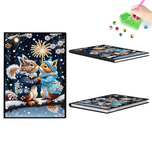 Aodejoy Diamond Painting Notizbuch,Diamond Painting A5 Blank Notizbuch Weihnachten,Bastelset Mädchen,Geburtstag sgeschenk für Mädchen Tagebuch Geschenk-Hamster von Aodejoy