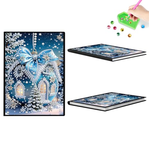 Aodejoy Diamond Painting Notizbuch,Diamond Painting A5 Blank Notizbuch Weihnachten,Bastelset Mädchen,Geburtstag sgeschenk für Mädchen Tagebuch Geschenk-Iglu von Aodejoy