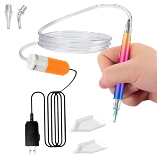 Aodejoy Diamond Painting Stift Elektri-sch,Elektr-ische Diamantmalstifte mit Vakuumpumpe,6 einstellbare Saugmodus&wiederau-fladbar,Schneller DIY Automatische Diamant Malerei Zubehör Stift (Orange) von Aodejoy