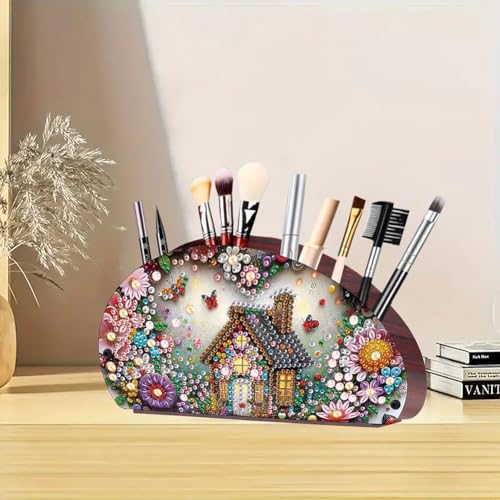Aodejoy Fernbedienungshalter Diamond Painting,Holz Schreibtisch-Organizer,Halterung für TV, DVD,4K Stick Bluray Fernbedienungen,Make-up-Pinsel Aufbewahrung Organizer für Stifte Tisch Nachttisch-Haus Aodejoy Fernbedienungshalter Diamond Painting,Holz Schreibtisch-Organizer,Halterung für TV, DVD,4K Stick Bluray Fernbedienungen,Make-up-Pinsel Aufbewahrung Organizer für Stifte Tisch Nachttisch-Haus von Aodejoy