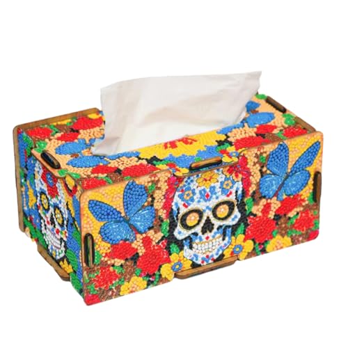 Aodejoy Kosmetiktücherbox Diamond Painting Taschentuchbox mit entnehmbarem Deckel, Holz Taschentuchspender für Schlafzimmer und Wohnbereich,Organizer für Papiertücher-Totenkopf Aodejoy Kosmetiktücherbox Diamond Painting Taschentuchbox mit entnehmbarem Deckel, Holz Taschentuchspender für Schlafzimmer und Wohnbereich,Organizer für Papiertücher-Totenkopf von Aodejoy