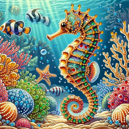 Aodejoy Meer Tiere Diamond Painting Erwachsene, DIY 5D Meer Diamant Painting Bilder, Bastelset Erwachsene Frauen als Haus Wanddeko 30x30cm-Seepferdchen Aodejoy Meer Tiere Diamond Painting Erwachsene, DIY 5D Meer Diamant Painting Bilder, Bastelset Erwachsene Frauen als Haus Wanddeko 30x30cm-Seepferdchen von Aodejoy