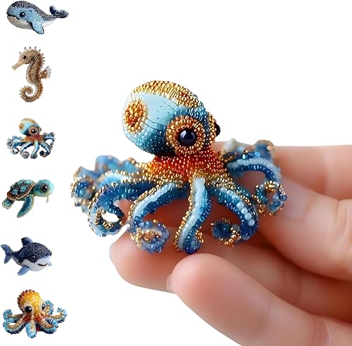 Aodejoy Octopus Bead Embroidery Kit,Oktopus Perlenstickset,5D Stickset mit Meerestieren,DIY-Stickzubehör zum Thema Ozean mit Anleitung,als Geschenk für Bastelfreunde und Heimdeko (Oktopus) von Aodejoy