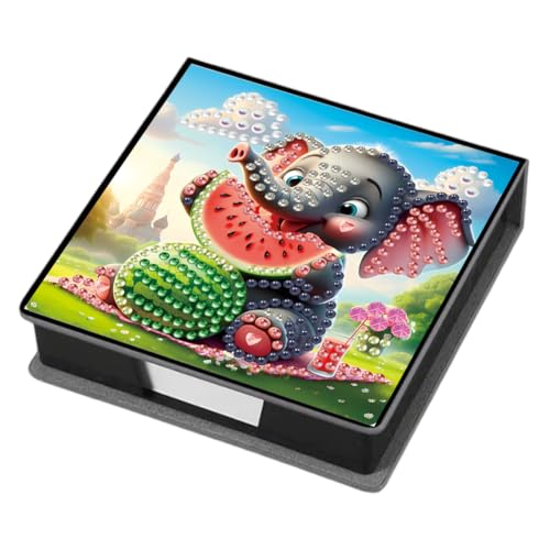 Aodejoy Zettelbox PU Leder, Diamond Painting Zettelkasten, Notizzettel Halter eckig für Bürozubehör, Schreibtisch, Schule, Zuhause, Abschlussgeschenk-Elefanten-Wassermelone Aodejoy Zettelbox PU Leder, Diamond Painting Zettelkasten, Notizzettel Halter eckig für Bürozubehör, Schreibtisch, Schule, Zuhause, Abschlussgeschenk-Elefanten-Wassermelone von Aodejoy