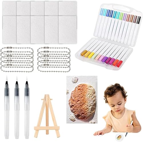 Magic Puffy Paint,Foam Texture Painting Paper,DIY Blasen Zeichenstifte,Ultimatives Magisches Textur-Malset,3D Zeichnen Leinwand Schwamm mit 24 Farben Stifte,Schaumstoff-Textur-Malpapier (Rechteck) von Aodejoy