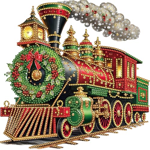 Weihnachten Diamond Painting für Erwachsene,Christmas Diamant Painting Kits Bilder,Hirsch Zug Diamant Malerei DIY Diamantmalerei Bilder Set 30x30cm für Wanddekor Geschenk für Weihnachten-Weihnachtszug von Aodejoy