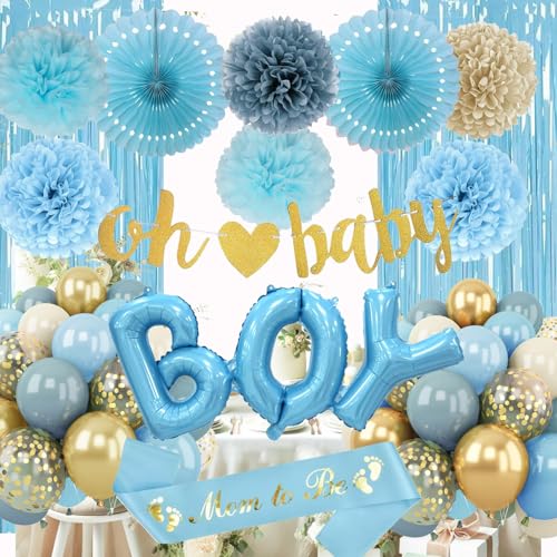 Babyparty Deko Junge, Blau Baby Shower Deko, Baby Party Dekoration Boy mit Luftballons Blaue Gold, Babyparty Girlande,Boy Ballons für Babyshowerparty,Gender Reveal Party, Boy or Girl Deko Babyparty Deko Junge, Blau Baby Shower Deko, Baby Party Dekoration Boy mit Luftballons Blaue Gold, Babyparty Girlande,Boy Ballons für Babyshowerparty,Gender Reveal Party, Boy or Girl Deko von Aodmti